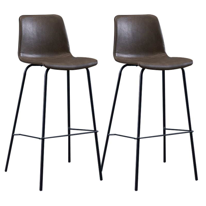 Contemporary Style Bar-stool Leather Counter Bar Stool for Kitchen Bar with Metal Legs