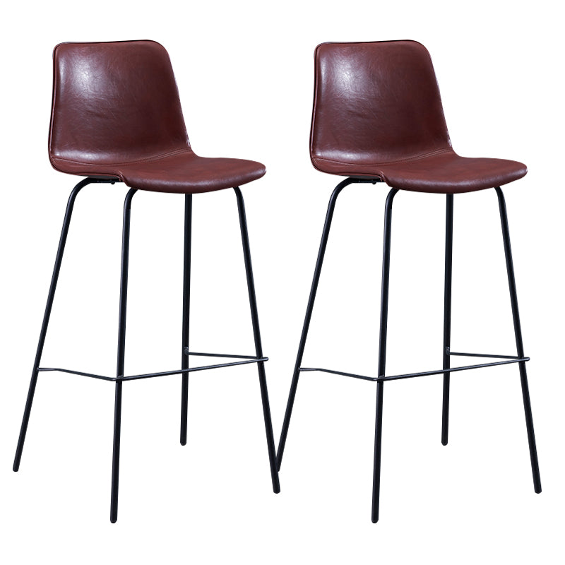 Contemporary Style Bar-stool Leather Counter Bar Stool for Kitchen Bar with Metal Legs