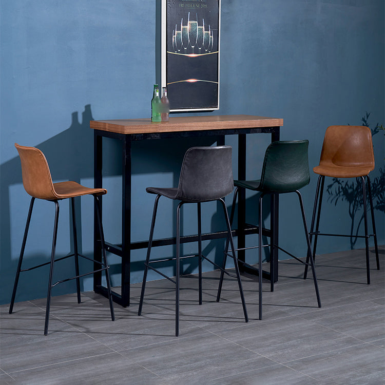 Contemporary Style Bar-stool Leather Counter Bar Stool for Kitchen Bar with Metal Legs