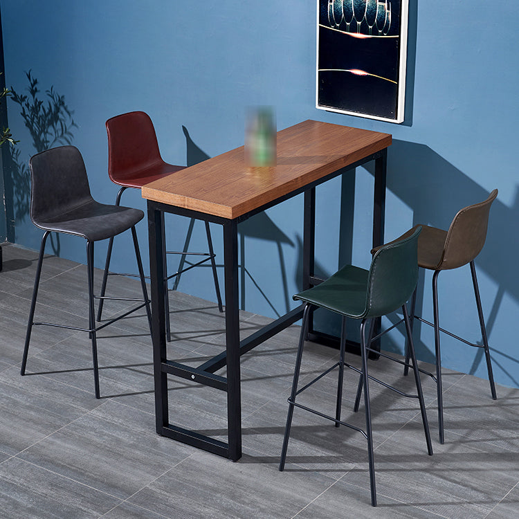 Contemporary Style Bar-stool Leather Counter Bar Stool for Kitchen Bar with Metal Legs