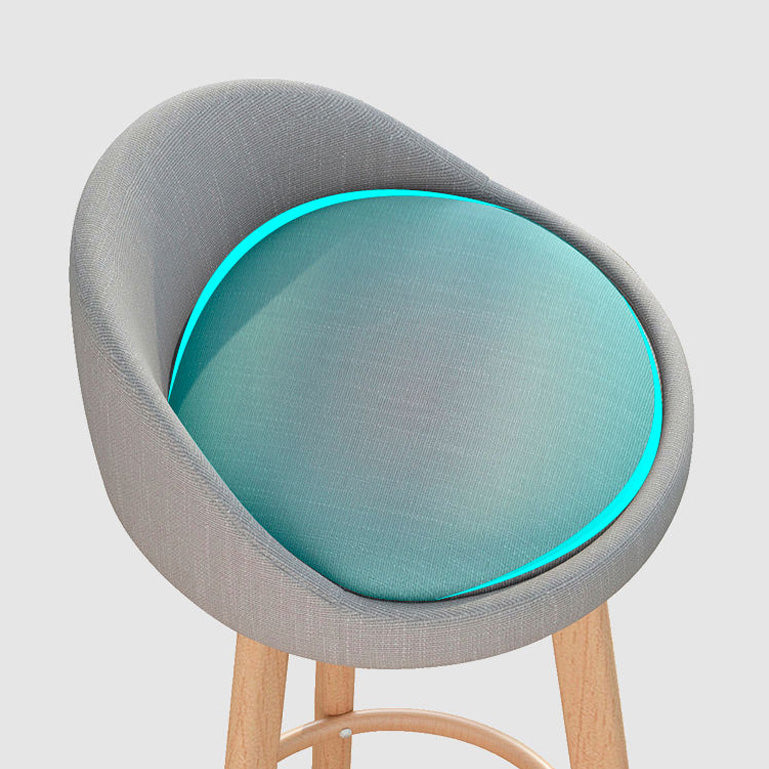 Low Back Footrest Upholstered Home Stool Glam 27-inch Matte Finish Barstool