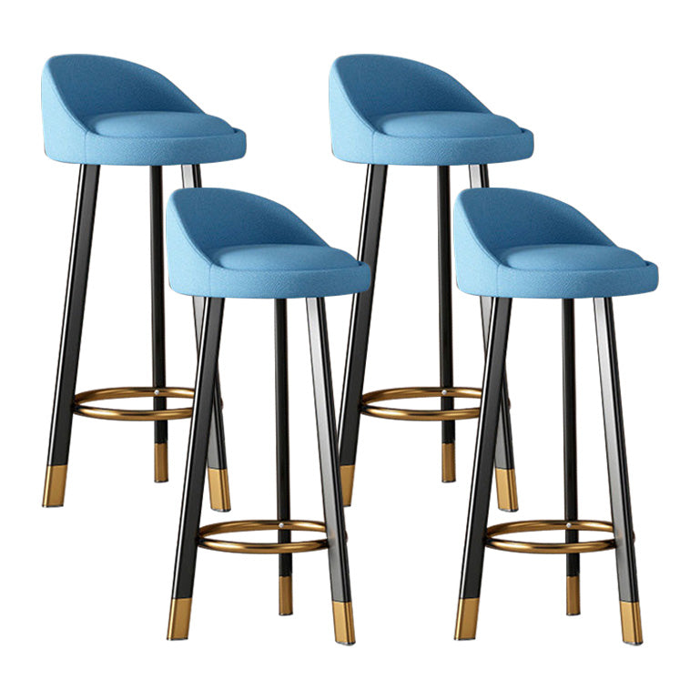 Low Back Footrest Upholstered Home Stool Glam 27-inch Matte Finish Barstool