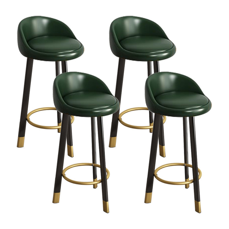 Low Back Footrest Upholstered Home Stool Glam 27-inch Matte Finish Barstool