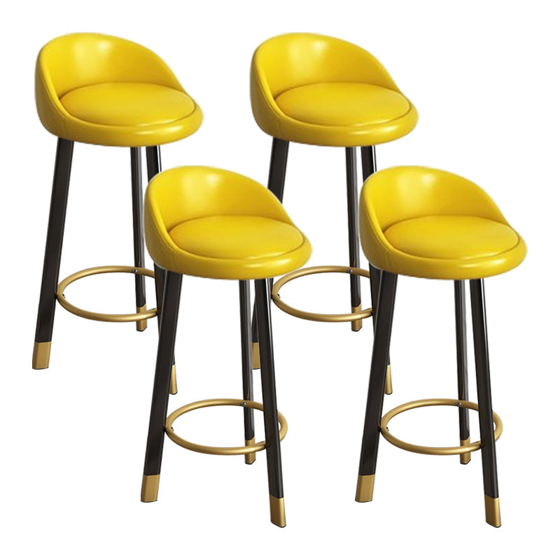 Low Back Footrest Upholstered Home Stool Glam 27-inch Matte Finish Barstool