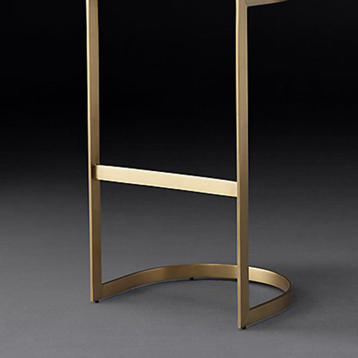 Glam Restaurant Footrest Bar Stool Gray Leather Backless Stool