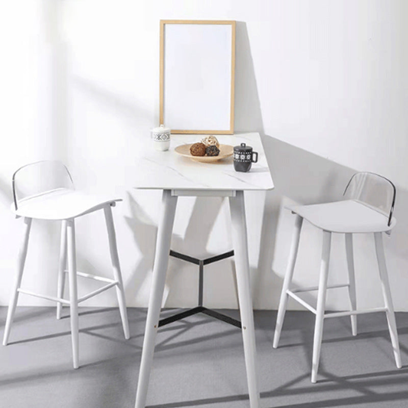 Modern Rectangle Bar and Counter Stool Low Back Stool with 4 Legs