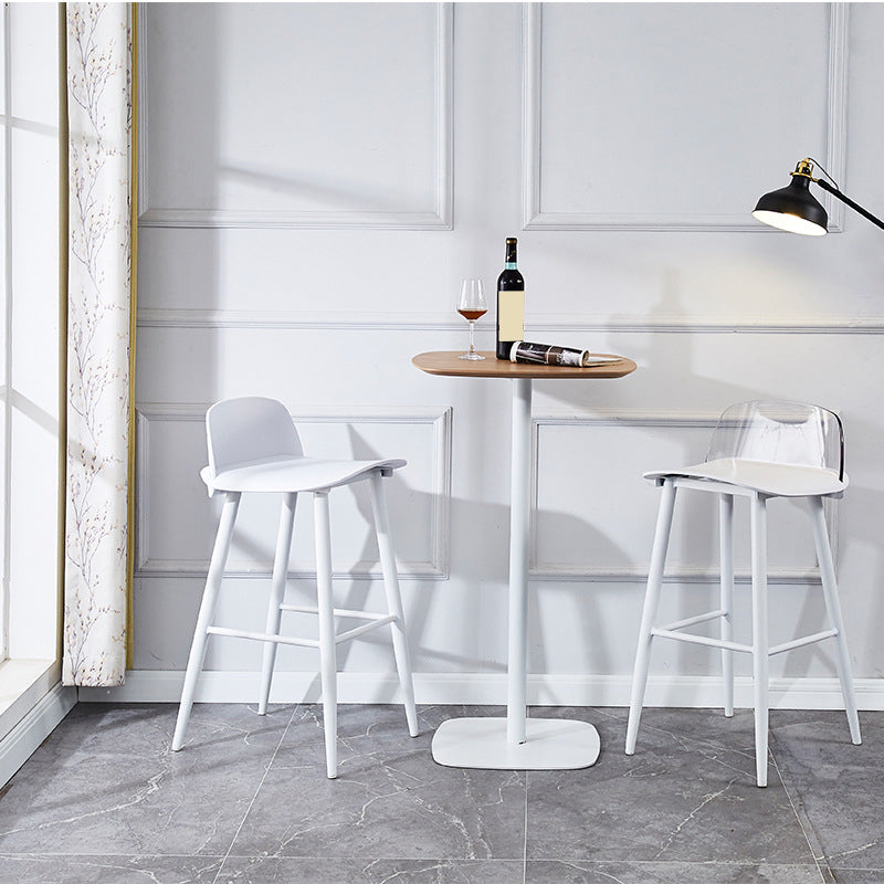 Modern Rectangle Bar and Counter Stool Low Back Stool with 4 Legs