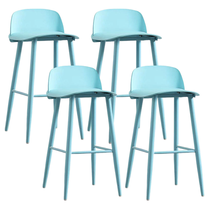 Modern Rectangle Bar and Counter Stool Low Back Stool with 4 Legs
