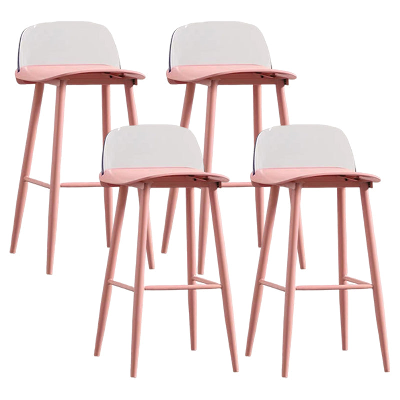 Modern Rectangle Bar and Counter Stool Low Back Stool with 4 Legs