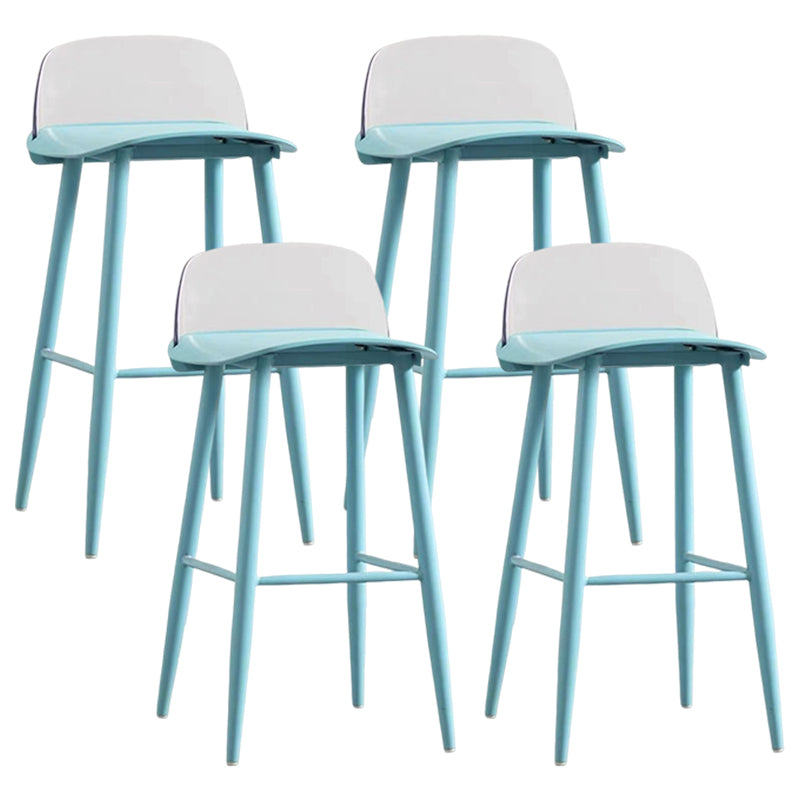 Modern Rectangle Bar and Counter Stool Low Back Stool with 4 Legs