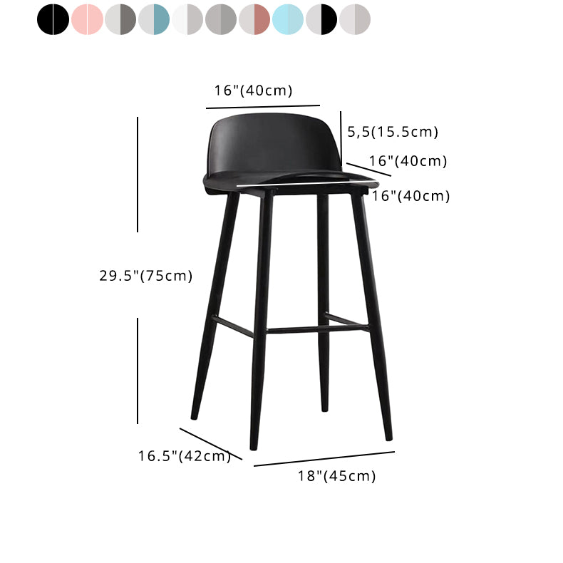 Modern Rectangle Bar and Counter Stool Low Back Stool with 4 Legs