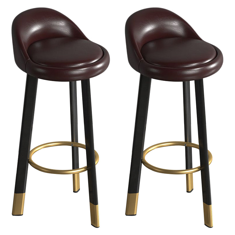 Metal Modern Kitchen Dining Room Armless Stool Low Back Bar Stool