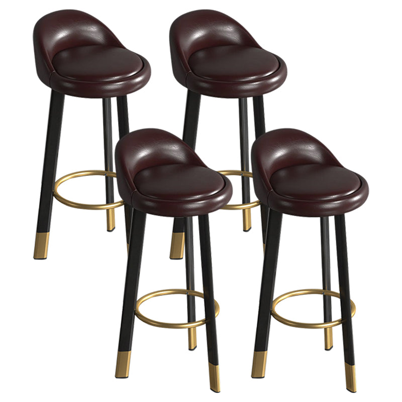 Metal Modern Kitchen Dining Room Armless Stool Low Back Bar Stool