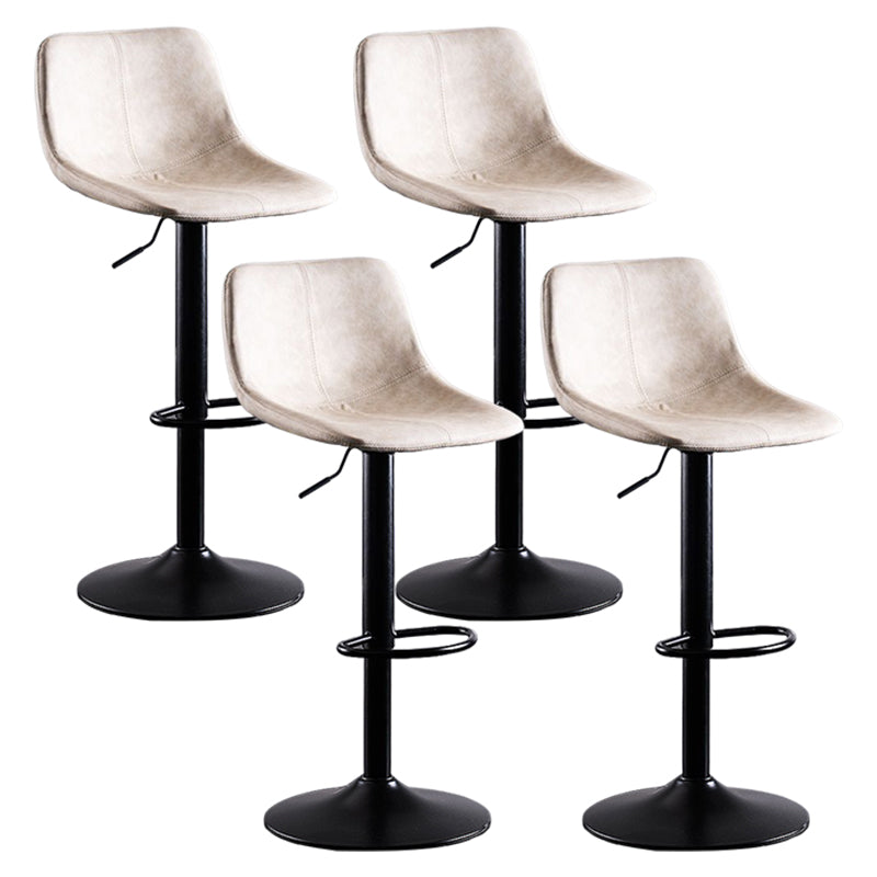 Industrial Bar and Counter Stool Low Back Stool with Pedestal Base in Black