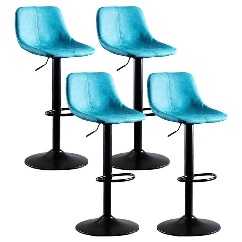 Industrial Bar and Counter Stool Low Back Stool with Pedestal Base in Black