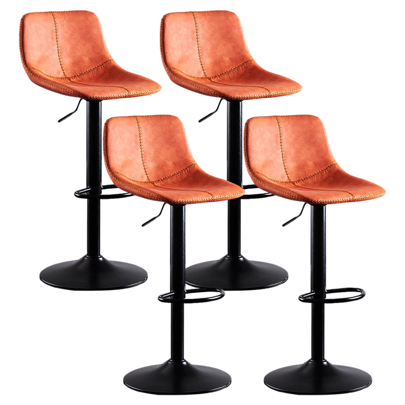 Industrial Bar and Counter Stool Low Back Stool with Pedestal Base in Black
