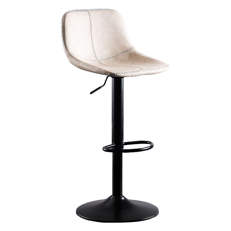 Industrial Bar and Counter Stool Low Back Stool with Pedestal Base in Black