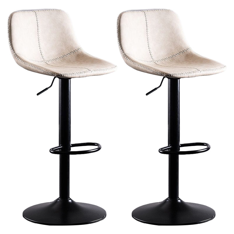 Industrial Bar and Counter Stool Low Back Stool with Pedestal Base in Black