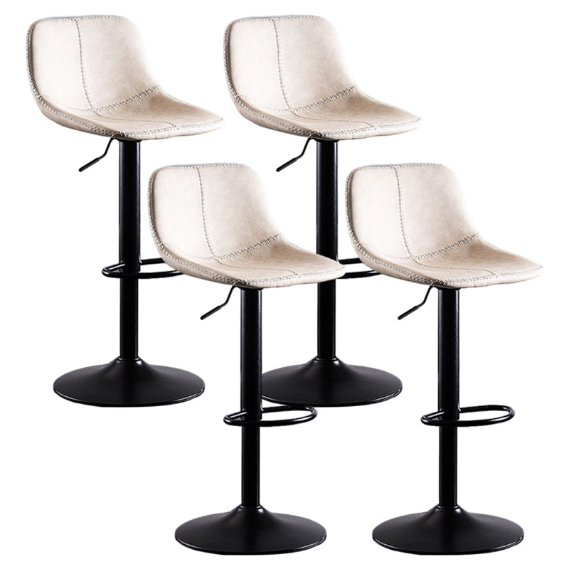 Industrial Bar and Counter Stool Low Back Stool with Pedestal Base in Black