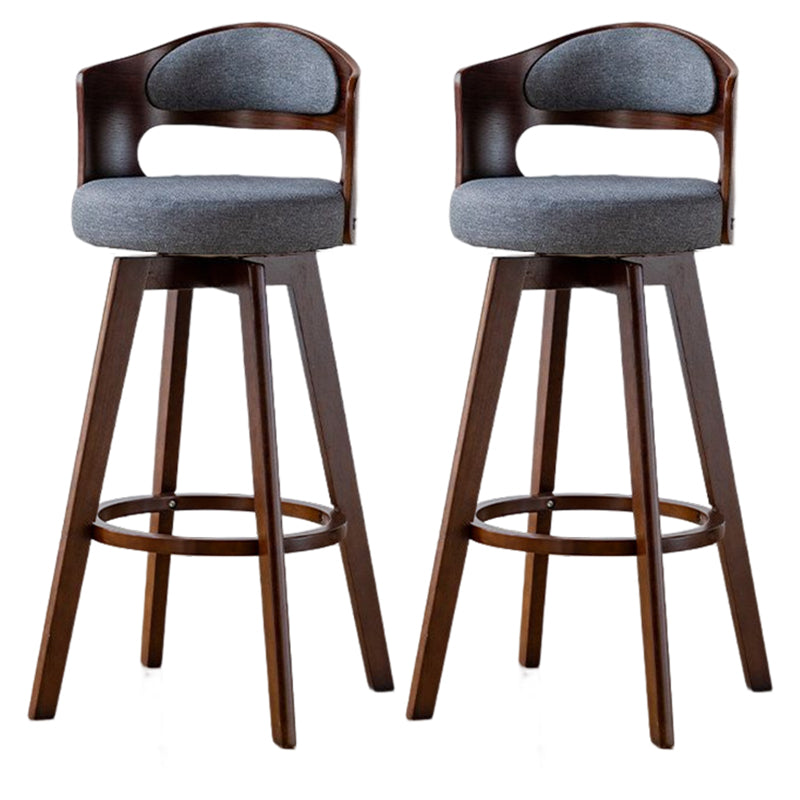 Contemporary Style Low Back Barstools with Cushion Upholstered Bar Stools