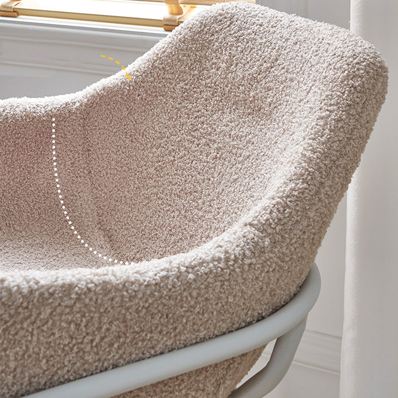 Scandinavian Upholstered Armed Bar Stool Matte Finish Footrest Home Stool