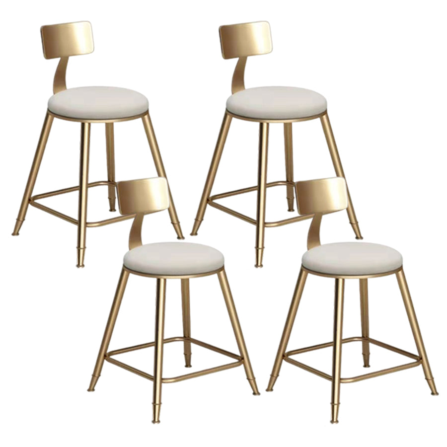Glam Velvet Low Back Bar Stool Matte Finish Footrest Home Stool