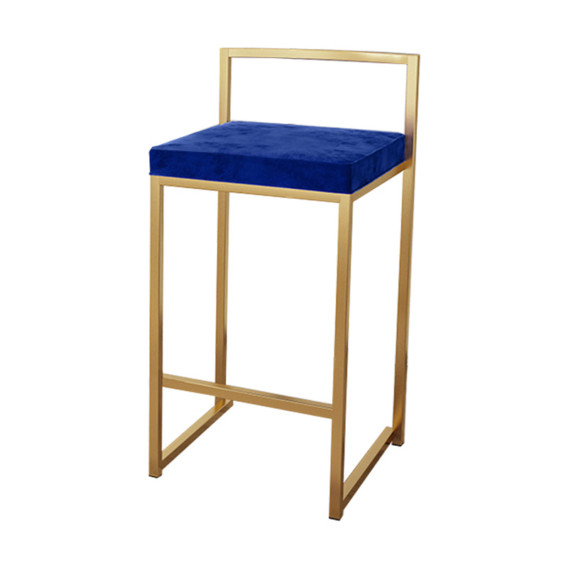 Glam Footrest Upholstered Bar Stool Matte Finish Home Low Back Stool