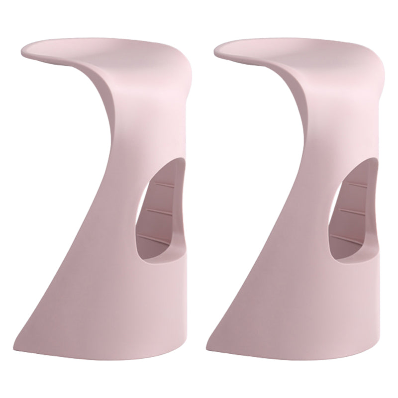 Scandinavian Plastic Barstools for Home Backless Stools with Plastic Base