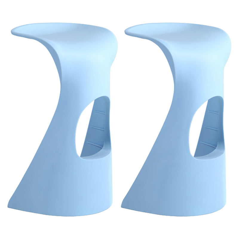 Scandinavian Plastic Barstools for Home Backless Stools with Plastic Base