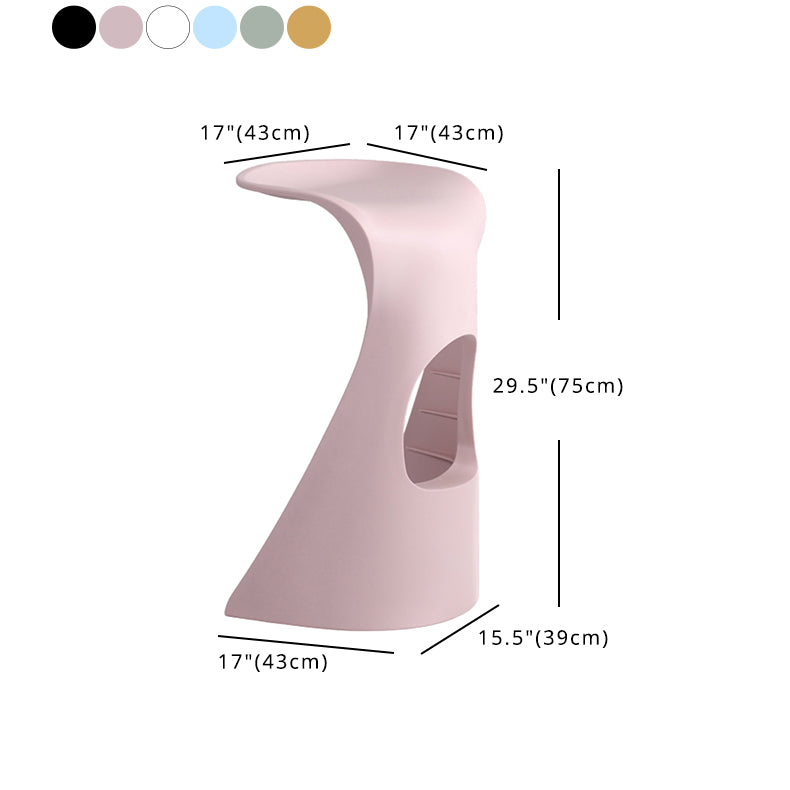 Scandinavian Plastic Barstools for Home Backless Stools with Plastic Base