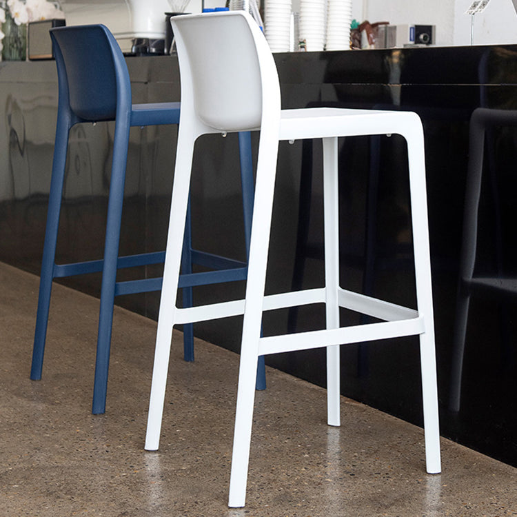 Scandinavian Style Plastic Armless Barstools Stackable Stools for Home