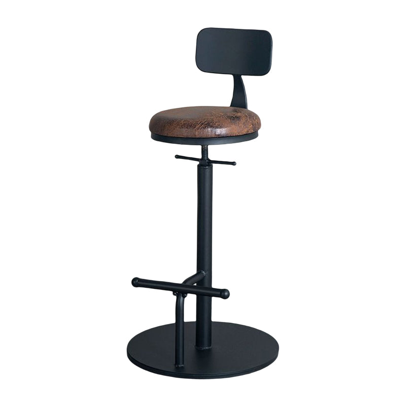 Industrial Adjustable Height Swivel Bar Stool Black Footrest Home Stool