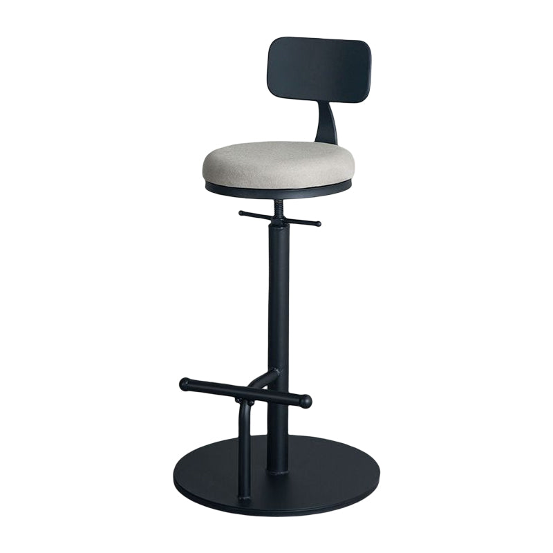 Industrial Adjustable Height Swivel Bar Stool Black Footrest Home Stool
