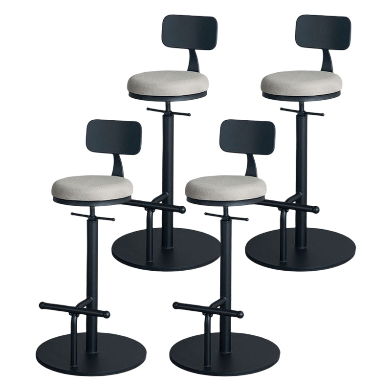 Industrial Adjustable Height Swivel Bar Stool Black Footrest Home Stool