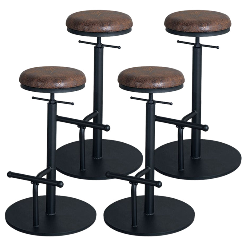 Industrial Adjustable Height Swivel Bar Stool Black Footrest Home Stool