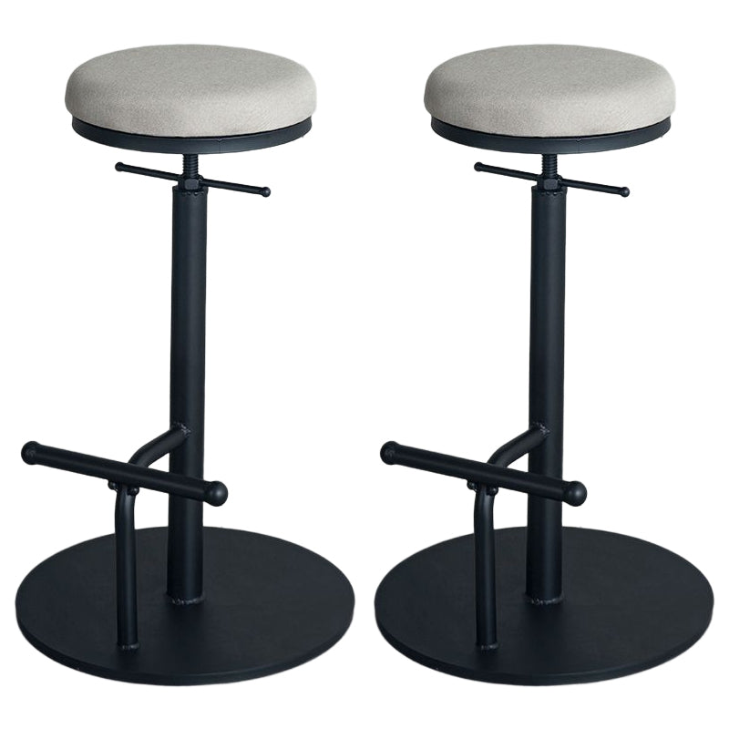 Industrial Adjustable Height Swivel Bar Stool Black Footrest Home Stool