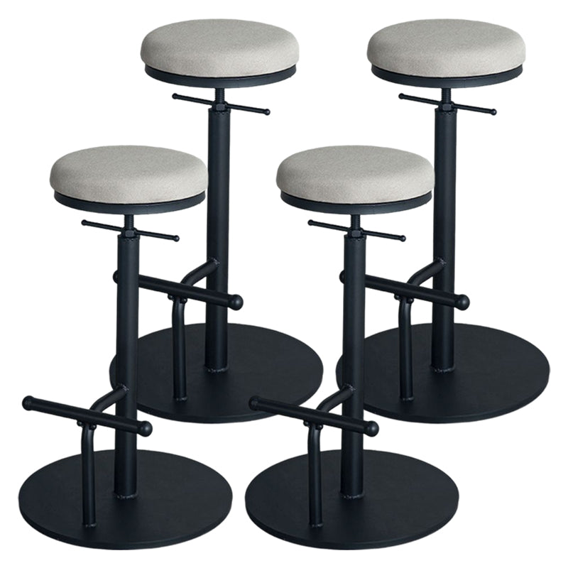 Industrial Adjustable Height Swivel Bar Stool Black Footrest Home Stool