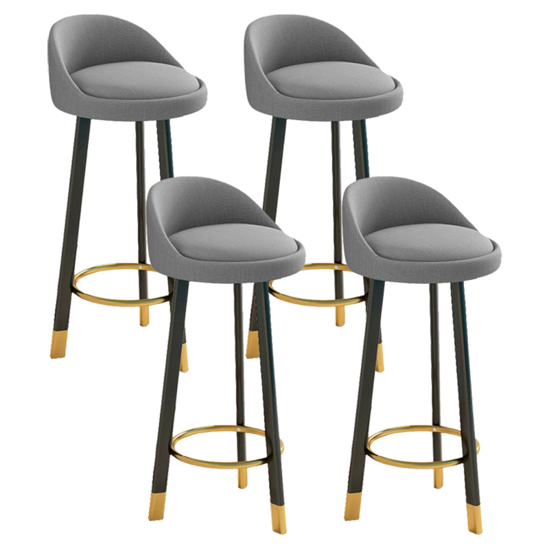 Glam Matte Finish Upholstered Footrest Bar Stool 27.55'' Reception Stool