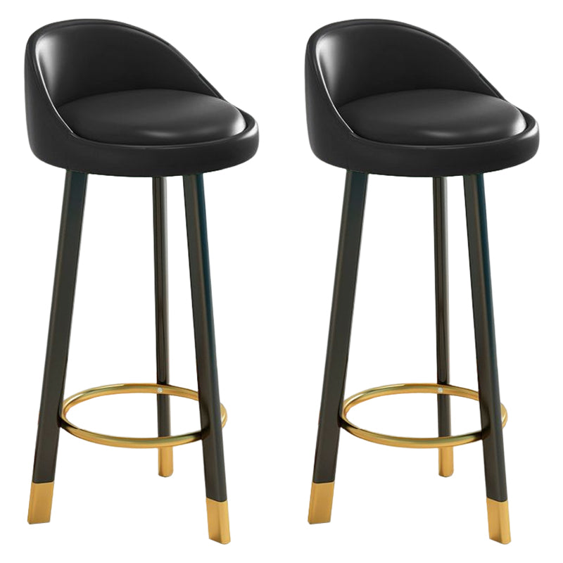 Glam Matte Finish Upholstered Footrest Bar Stool 27.55'' Reception Stool