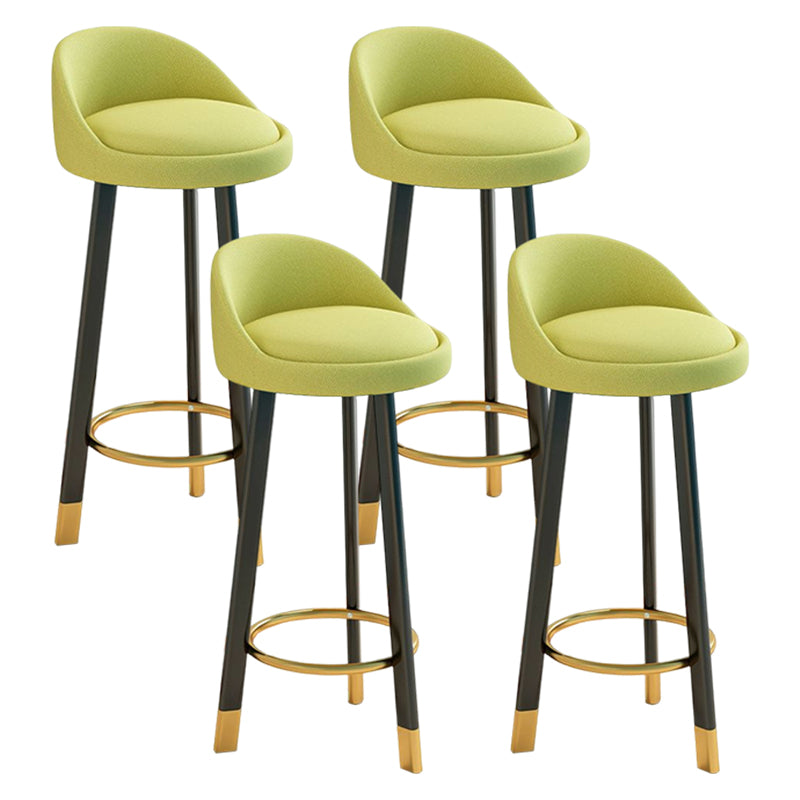 Glam Matte Finish Upholstered Footrest Bar Stool 27.55'' Reception Stool