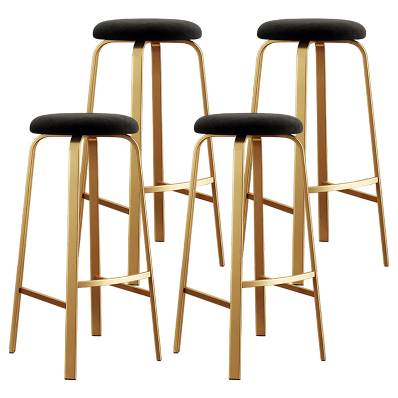 Footrest Upholstered Armless Bar Stool Matte Finish Backless Home Stool