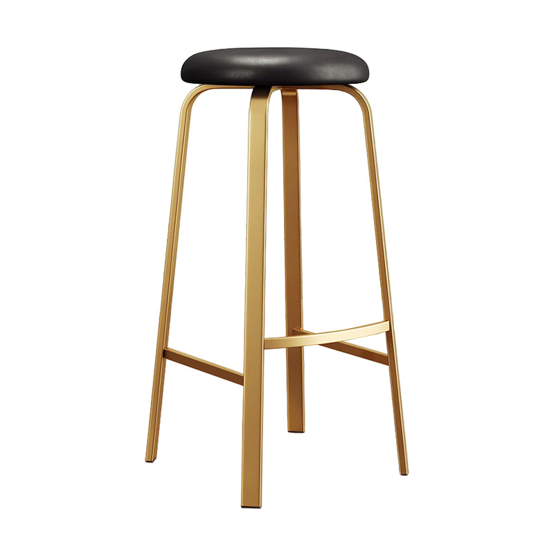 Footrest Upholstered Armless Bar Stool Matte Finish Backless Home Stool