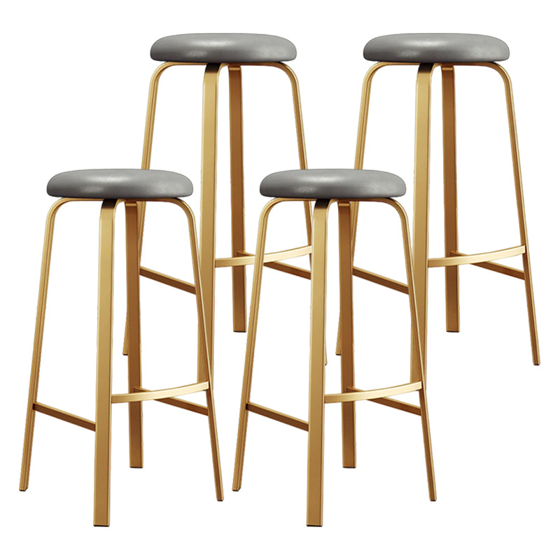 Footrest Upholstered Armless Bar Stool Matte Finish Backless Home Stool