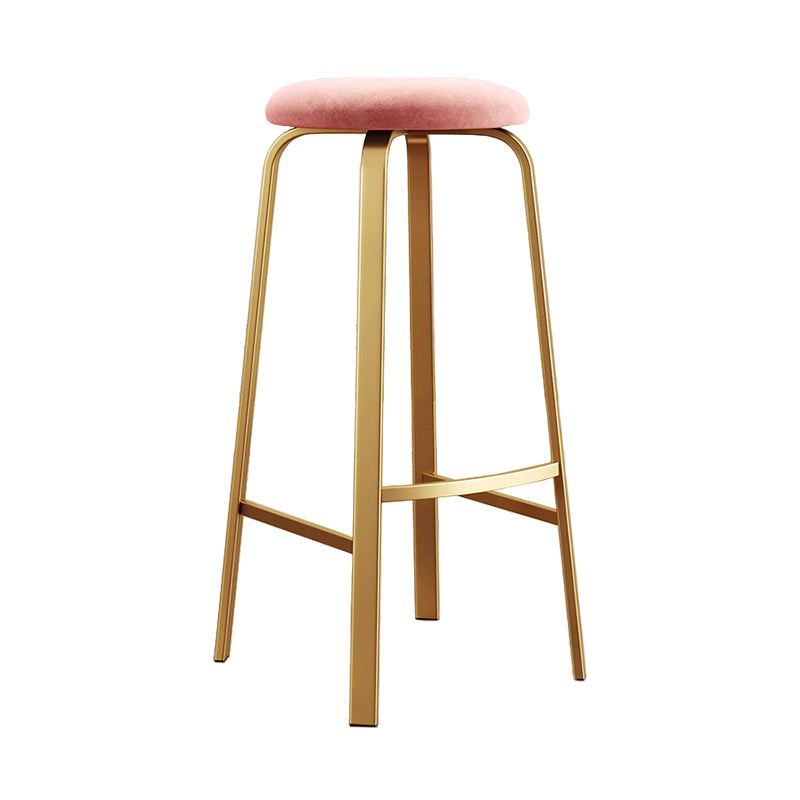 Footrest Upholstered Armless Bar Stool Matte Finish Backless Home Stool