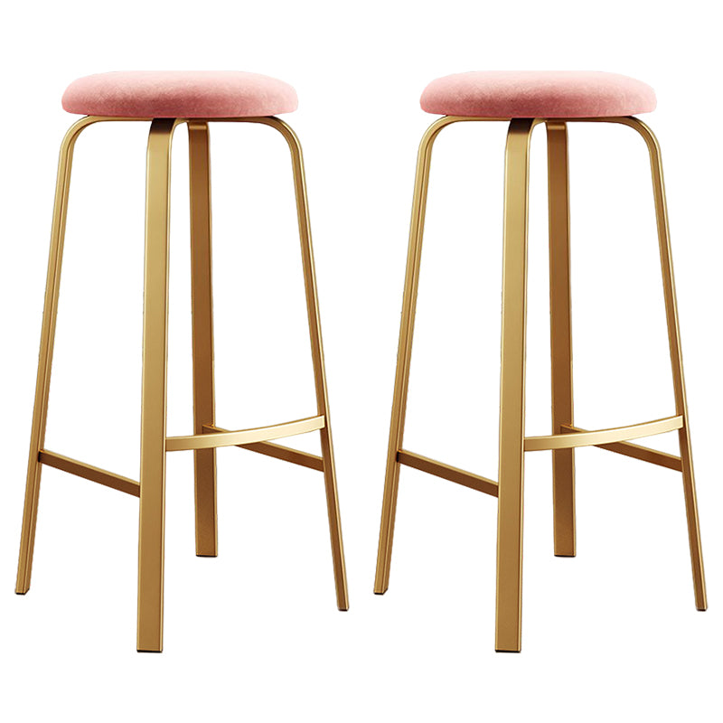 Footrest Upholstered Armless Bar Stool Matte Finish Backless Home Stool