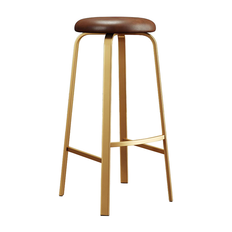 Footrest Upholstered Armless Bar Stool Matte Finish Backless Home Stool