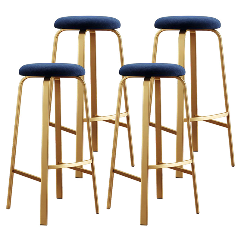 Footrest Upholstered Armless Bar Stool Matte Finish Backless Home Stool