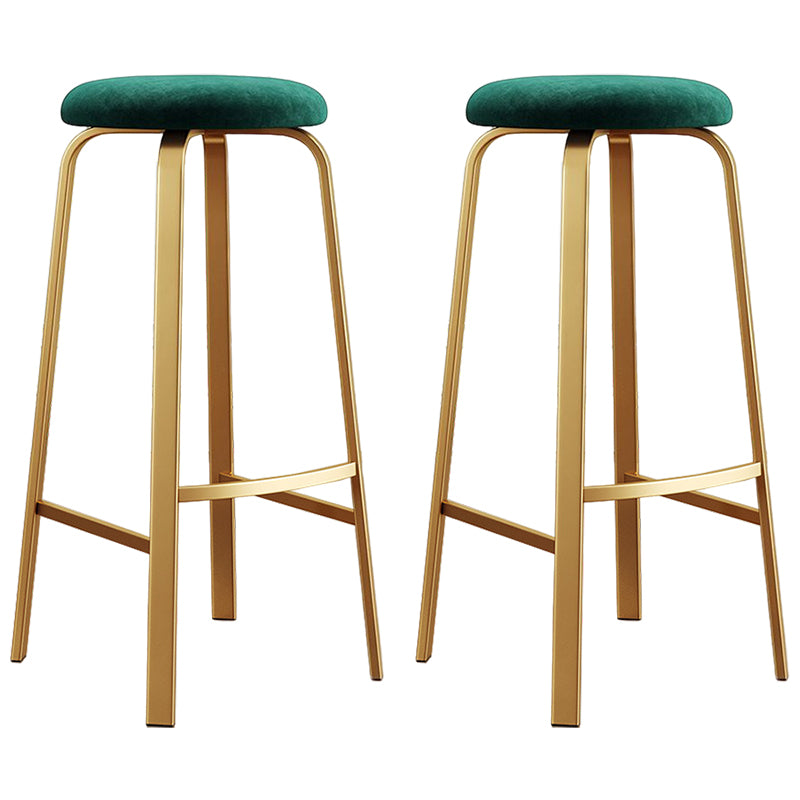 Footrest Upholstered Armless Bar Stool Matte Finish Backless Home Stool