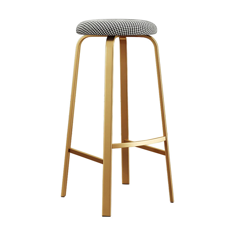 Footrest Upholstered Armless Bar Stool Matte Finish Backless Home Stool