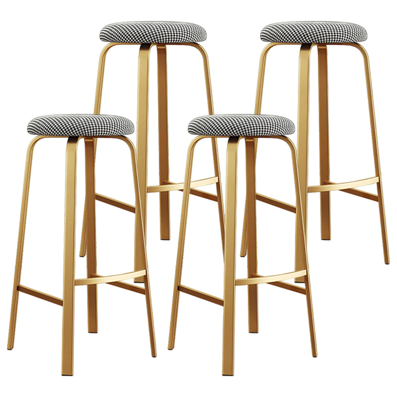 Footrest Upholstered Armless Bar Stool Matte Finish Backless Home Stool
